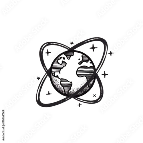 Stylized illustration of an Internet concept representing science and research