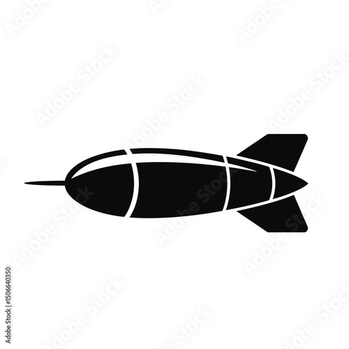 A dart silhouette, designed to be thrown at a target, ready to aim