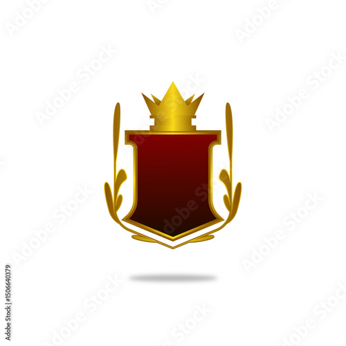 Blank Badge Royal Blue Shield With Luxury Gold Design Element Template for logo background Card Invitations Decoration Element 53