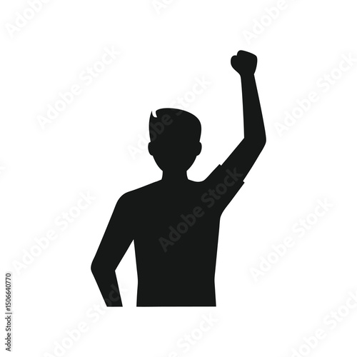 silhouette of a man with arms raised