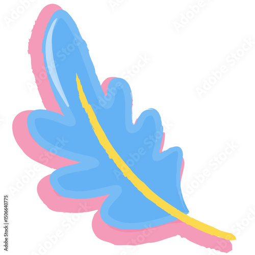 Abstract Color Doodle Feather Illustration