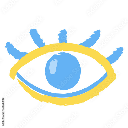Abstract Color Doodle Eye Illustration