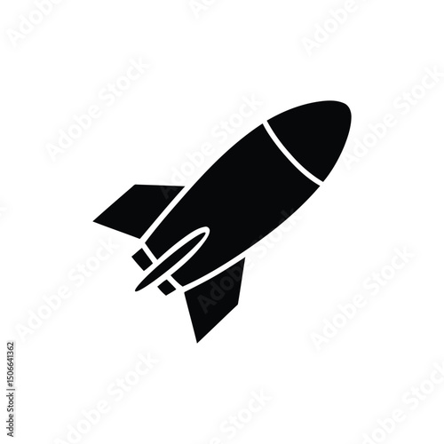 Black rocket ship ready for launch