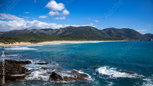 Fototapeta Naklejka Na Ścianę i Meble -  Sardinian sea Buggerru coast, San Nicolo' beach, Portixeddu  village, Italy