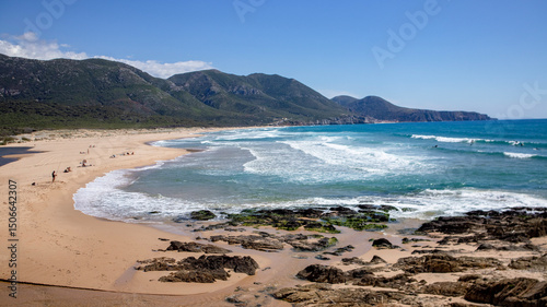 Fototapeta Naklejka Na Ścianę i Meble -  Sardinian sea Buggerru coast, San Nicolo' beach, Portixeddu  village, Italy