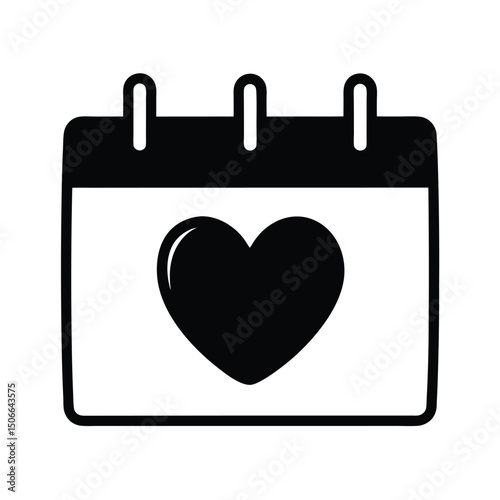 Heart Calendar Icon – Special Date Reminder Vector