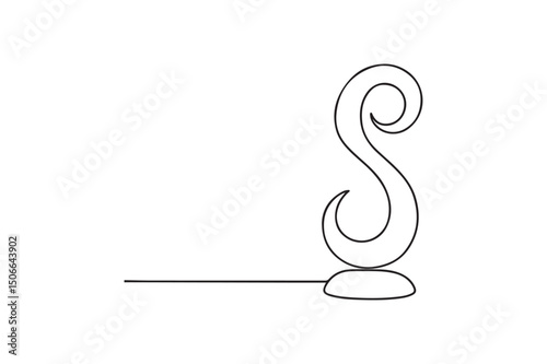 Decorative Sculpture continuous one line drawing minimalism design