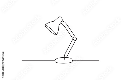 Desk Lamp continuous one line drawing minimalism design 