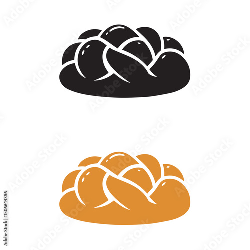 Challah Bread vector on a white background. Bread logo icon	