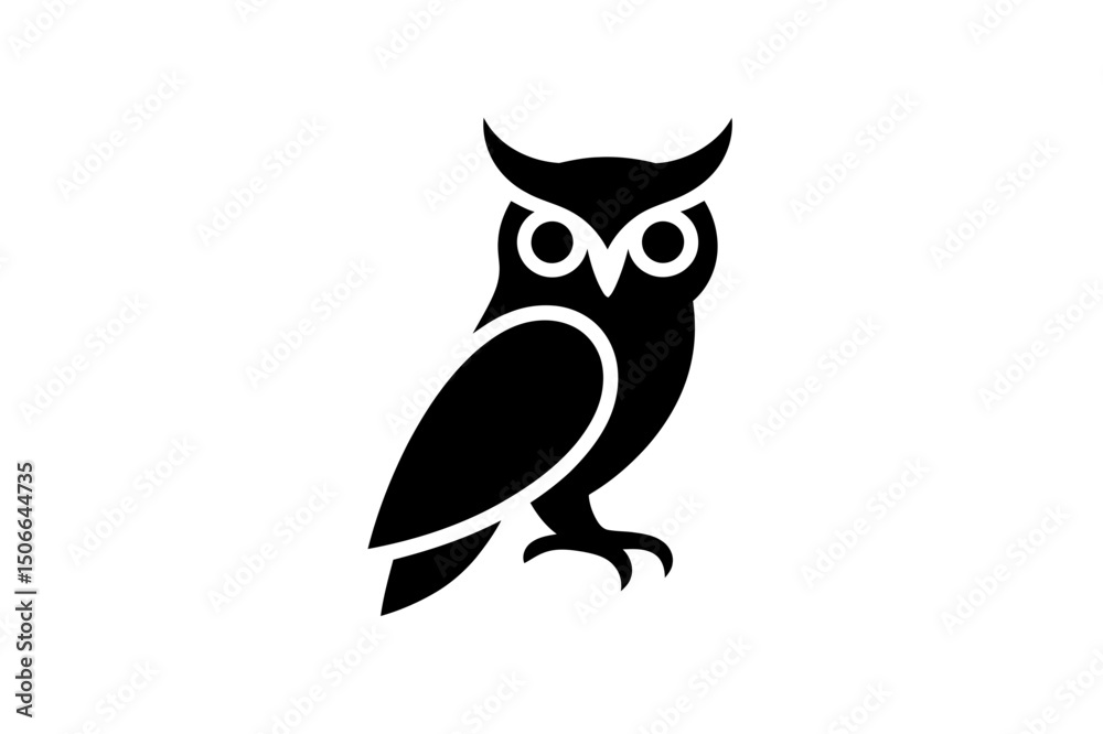 Fototapeta premium Owl silhouette vector graphic night bird design art