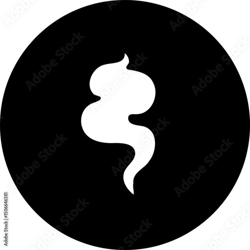 Abstract rendering of rising fumes against a stark black backdrop illustration