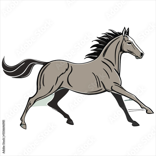  running horse cartoon vector