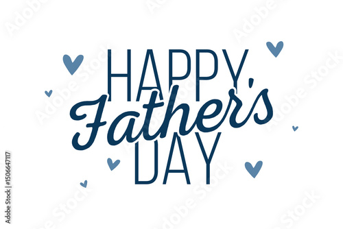 Minimal happy fathers day greeting card vector illustration. father's day typography banner, background, poster