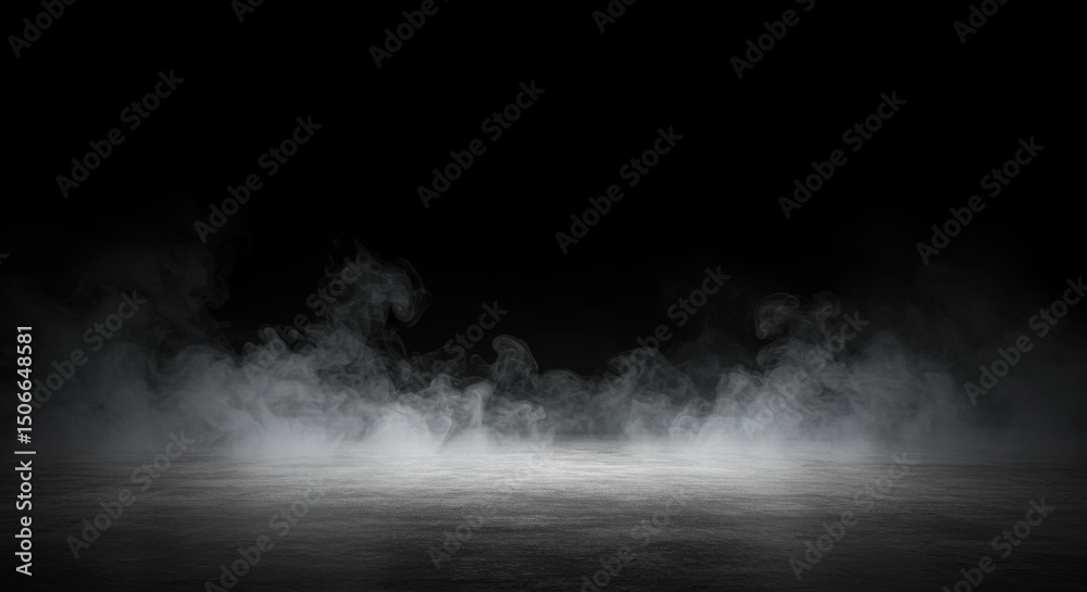 Fototapeta premium Ethereal fog bank rolling in over a dark textured ground