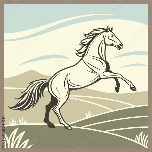  running horse cartoon vector