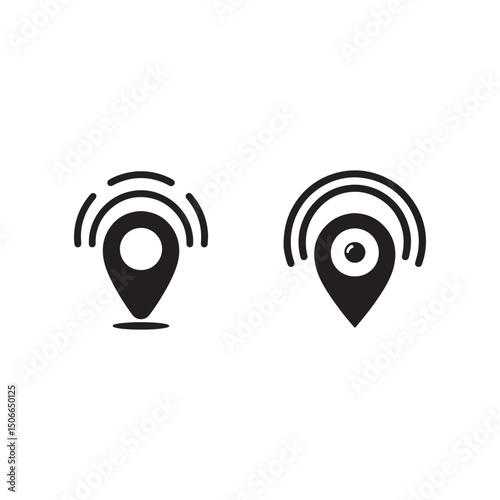 location pin with signals