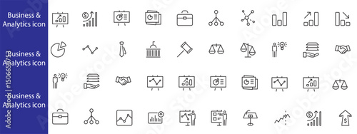 Business Analysis - line vector icon set. Pixel perfect. Editable stroke.