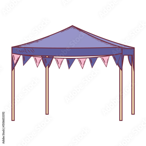 Tent house home vector in white background