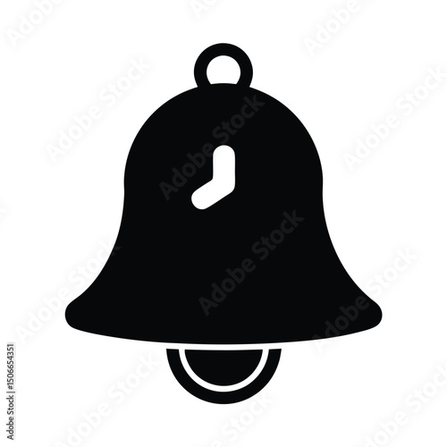 Reminder Bell Icon with Clock Symbol for Alerts