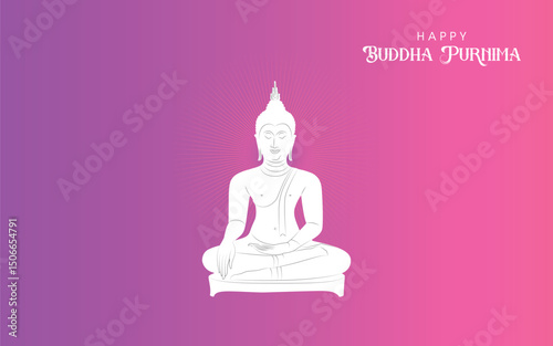 Happy Buddha Purnima design vector. Happy Buddha Purnima text design vector background