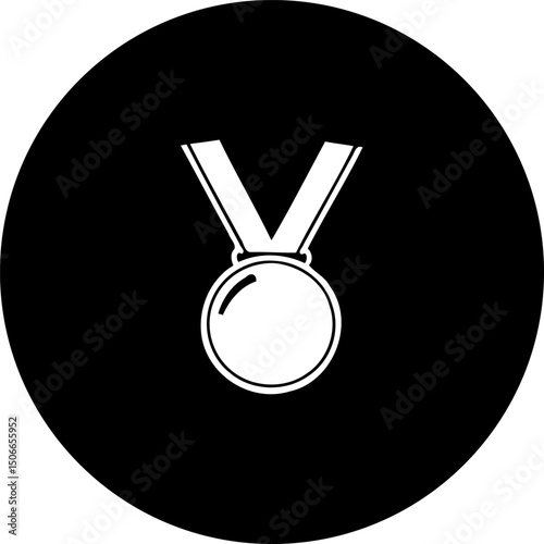 Striking monochrome medal design, radiating triumph in a minimalist display