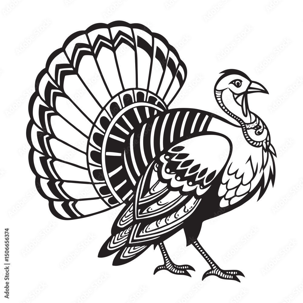 Obraz premium Cartoon turkey bird vector illustration for Thanksgiving design
