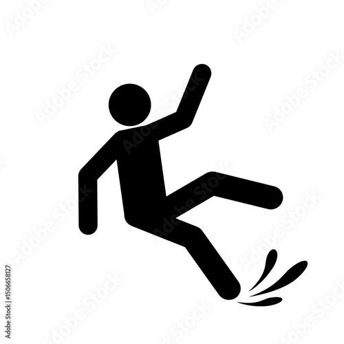 slippery sign warning. caution wet floor. cleaning in progress sign. vector sticker illustration.