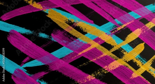 Wallpaper Mural Vivid brushstrokes dance on a black canvas a symphony of color Torontodigital.ca