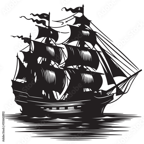 sailing ship in the sea