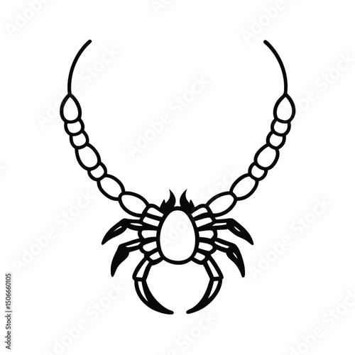 A Necklace Strung With Scorpion Claws in Natural Bone