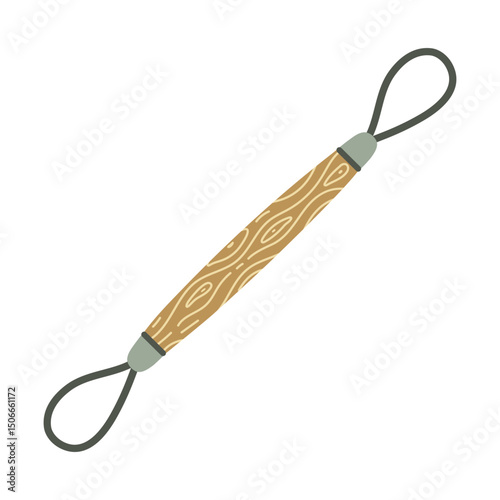 pottery tool with wooden handle, loop ends clip art preview