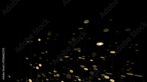 money particles abstract background with particles