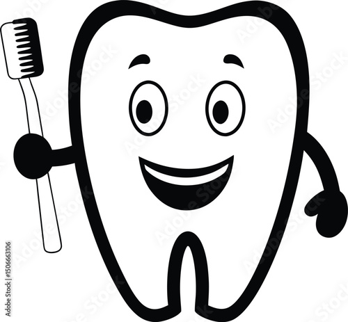 tooth cartoon character