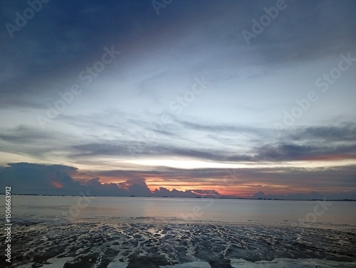 Art sea thailand sky blue pattaya Suttahip It is another art with beautiful patterns that can be used on fabrics and backgrounds.