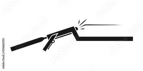welding logo vector illustration, welding tool logo template.Welding process with sealant application on pipes