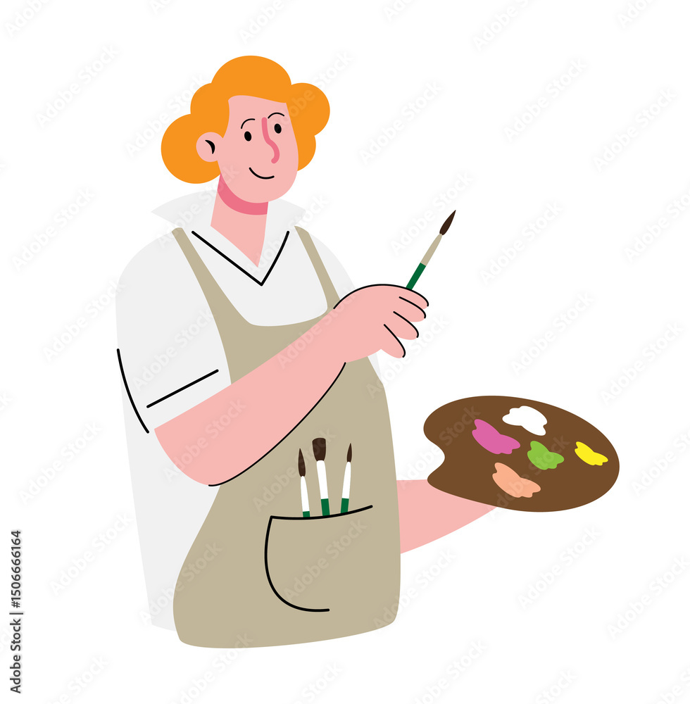 Artist Holding a Paint Palette Artist Holding a Paint Palette