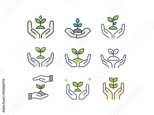 two hand hold growing plant