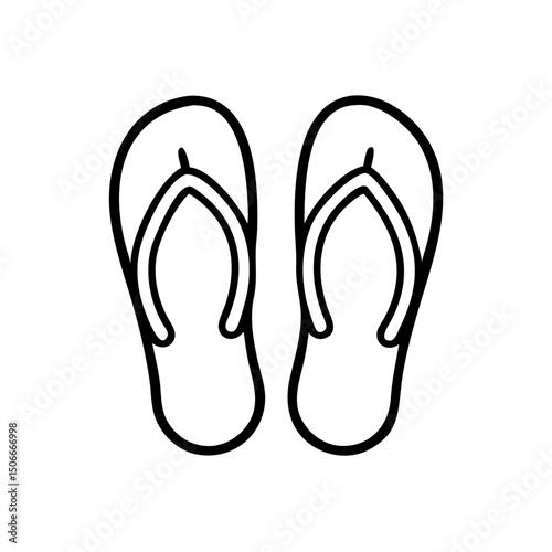 Flip flops icon on transparent background for summer themes  