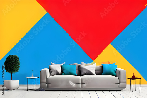 modern living room with sofa