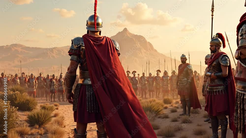 Roman Centurion training his legion