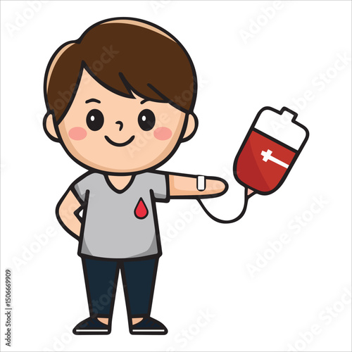 happy blood donor vector illustration