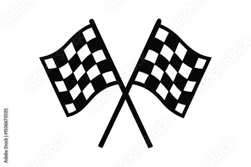 Racing flag silhouette vector 