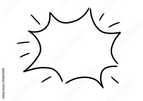 手書き風のふきだし単品　塗りなし線画