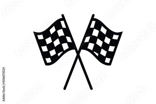 Racing flag silhouette vector 
