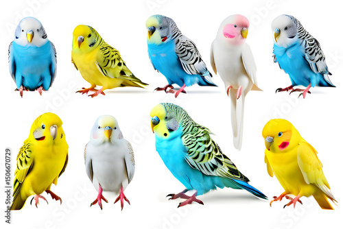 parrots on a white background
