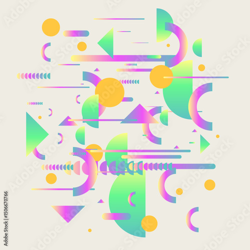 Abstract background with simple elements. An image with a composition of geometric elements and shapes. A template for design and creativity. Vector illustration.