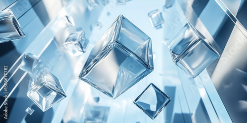Floating Glass Cubes: A Stunning Abstract Design