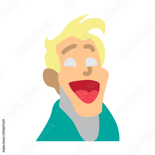 Dad Laughing Vector Flat Icon Design