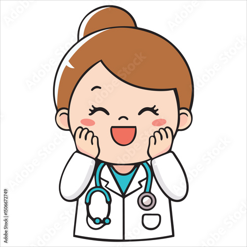 happy doctor vector illustration