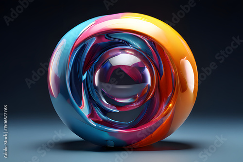 3d render of a glass sphere